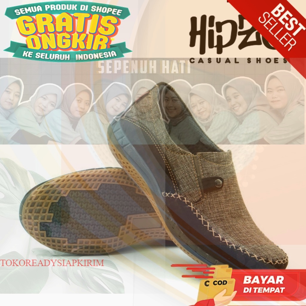 Sepatu Merk Hipzo Pantofel Pria Casual  M038 ORI1 100% Pria Terbaru ORI1 Sip On Shoes Import Kekinia