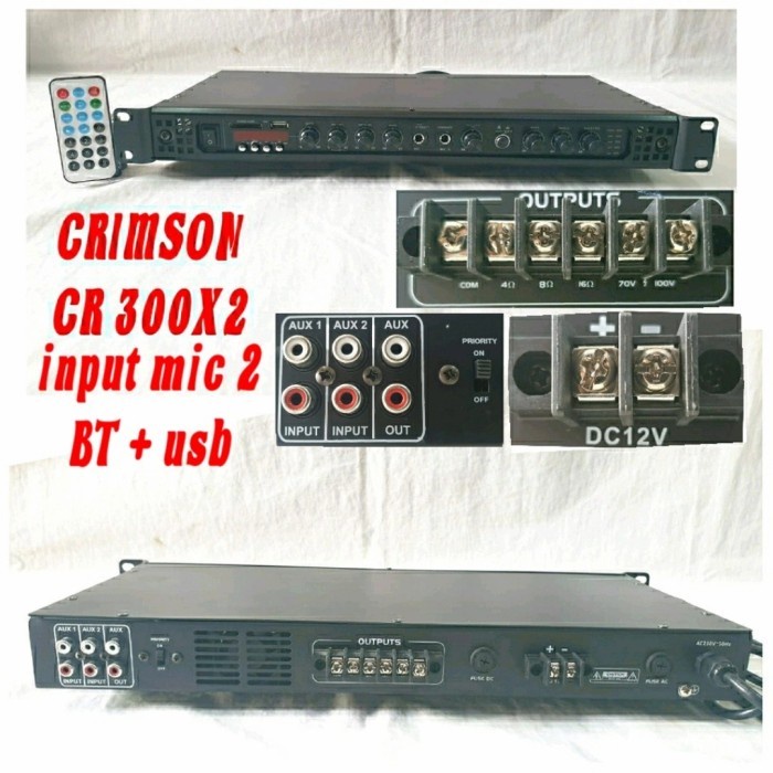 Amplifier buat Corong Toa Amplif Crimson CR 300 Bluetoot Usb