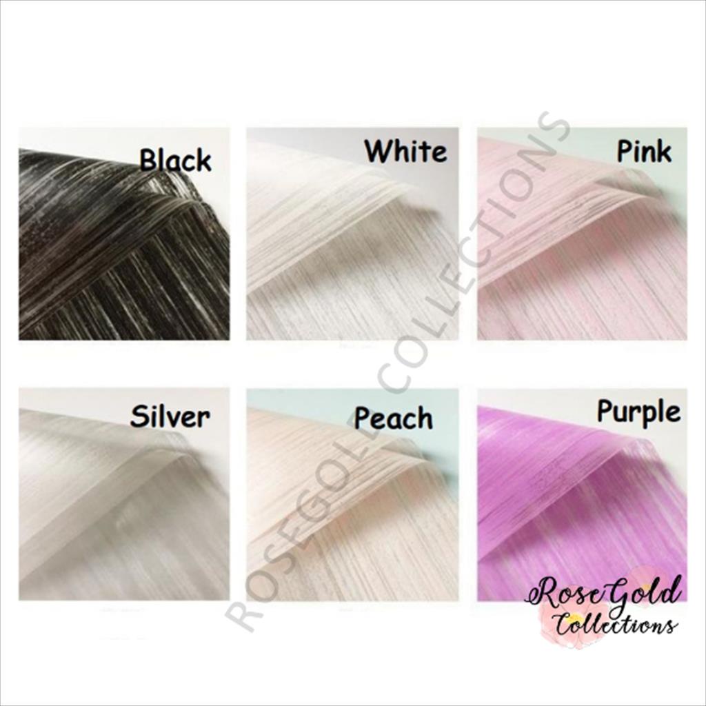 

[1 LEMBAR] FIBER MOTIF TRANSPARENT CELLOPHANE Flower Wrapping