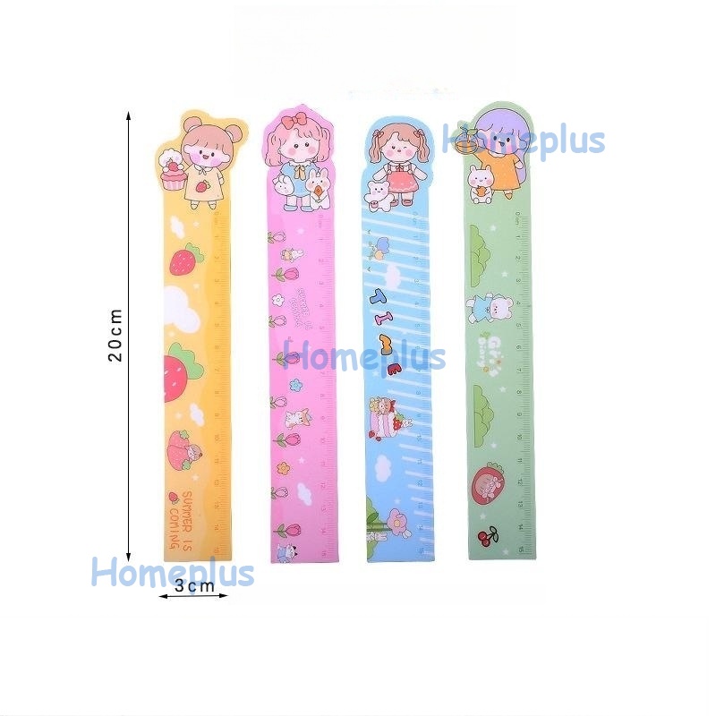 HomePlus Penggaris Magnet Flexible Lucu Garisan Imut Motif Cartoon Soft Ruler Motif Lucu Magnet Motif Lucu Pengaris Anak Sekolah Pengaris Lentur Flexible