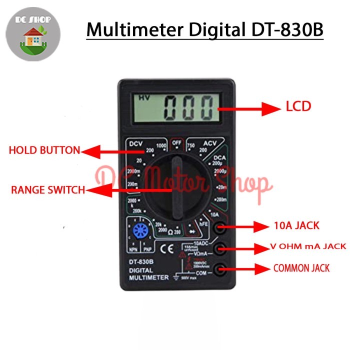 Multimeter DT380B / AvoMeter / Multitester / Avometer Digital DT-830B