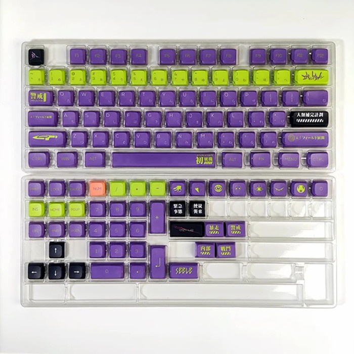 KEYCAPS PBT EVANGELION SEELE XDA PROFILE SUBLIM MECHANICAL KEYBOARD