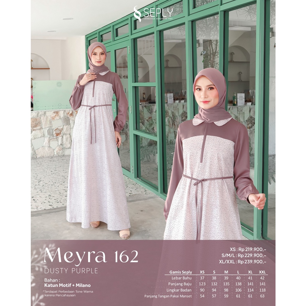 Gamis Seply Meyra 162 Deep Blue dan Dusty Purple (Warna Baru)