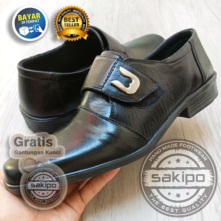 Sepatu Sekolah Kantor Pria Fantofel Hitam Laki Laki Remaja Dewasa Kulit Sintetis Terbaru Sakipo
