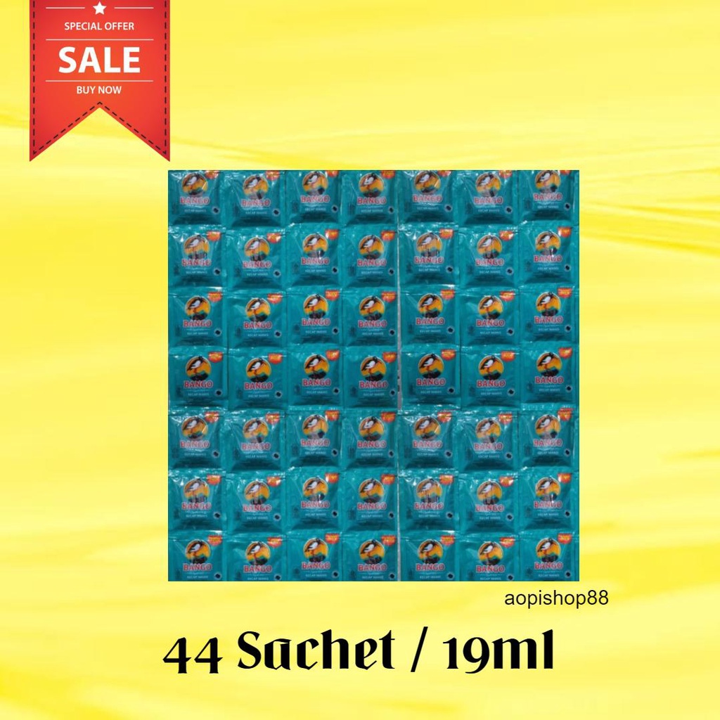 

KECAP MANIS BANGO 46 SACHET UKURAN 18ML / KECAP BANGO KEMASAN SACHET