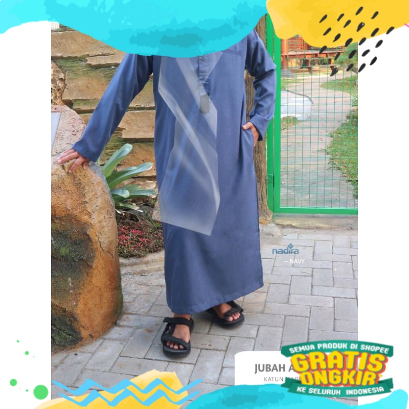 Jubah ameer terbaru gamis pria baju dewasa lengan panjang busana muslim laki laki katun madinah prem