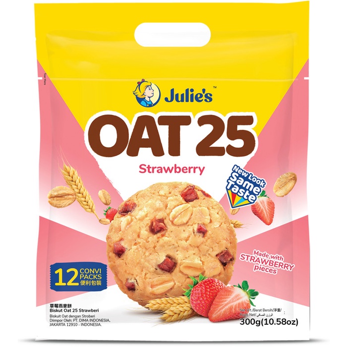 

JULIES OAT 25 STRAWBERRY 300GR