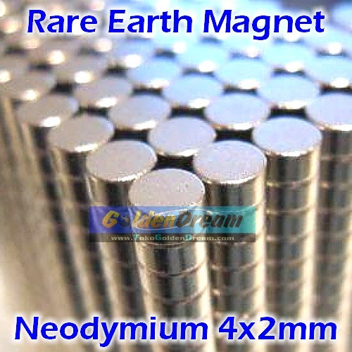 4x2mm Strong Magnet Neodymium 4x2mm Silinder diameter 4 tebal 2 mm N52 Kuat 4x2 mm
