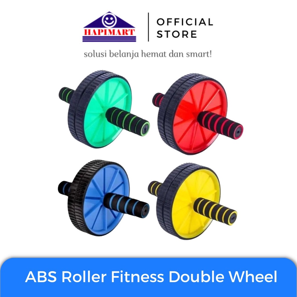 Abs Roller Fitness Double Whell / Alat Fitness Roda Perut/Alat Olahraga Untuk Perut