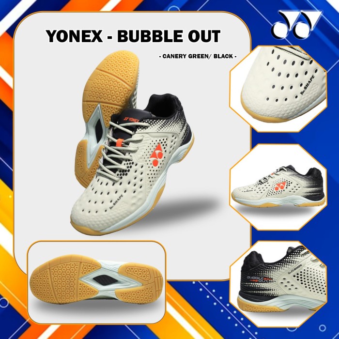 SEPATU BADMINTON YONEX BUBBLE OUT SHOES TRU CUSHION-CANERY GREEN BLACK-