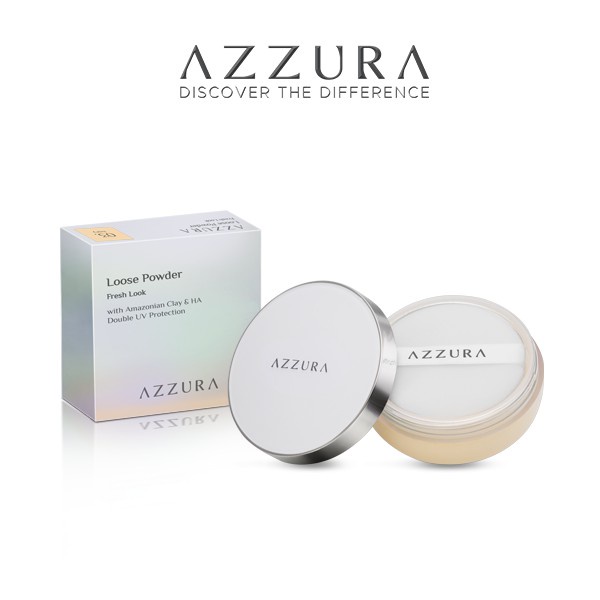 AZZURA Loose Powder Bedak Tabur  Ivory Light Beige Natural Loose Powder Bedak Tabur Azzura Azura