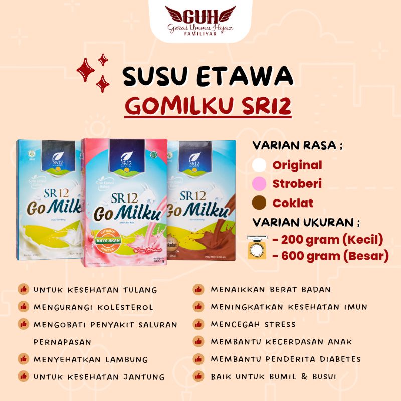 

Susu Kambing Etawa Susu Etawaku Go Milku SR12 Susu Go Milku SR12 Susu Penggemuk Badan dan Obat Sesak Nafas Ampuh BPOM - GUH