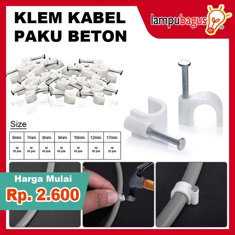 Klem Kabel listrik / Klem Paku Beton / Klem Kabel Clip