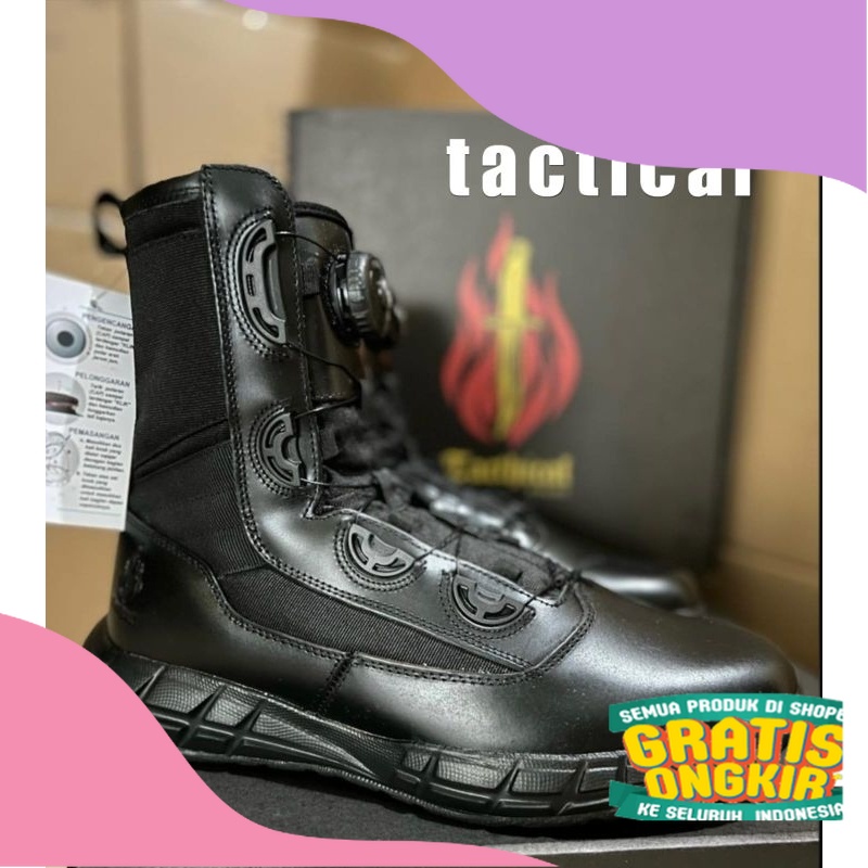 SEPATU PDL TACTICAL TALI PUTAR TERBARU/ tinggi  hak jumbo