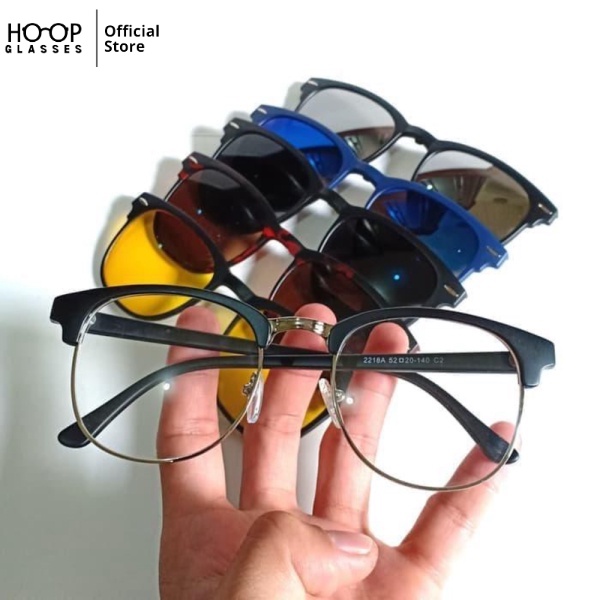 FRAME KACAMATA FASHION PRIA CLIP ON 2218 Free 5 Lensa Warna PHOTOCROMIC KACAMATA ANTI RADIASI MINUS 