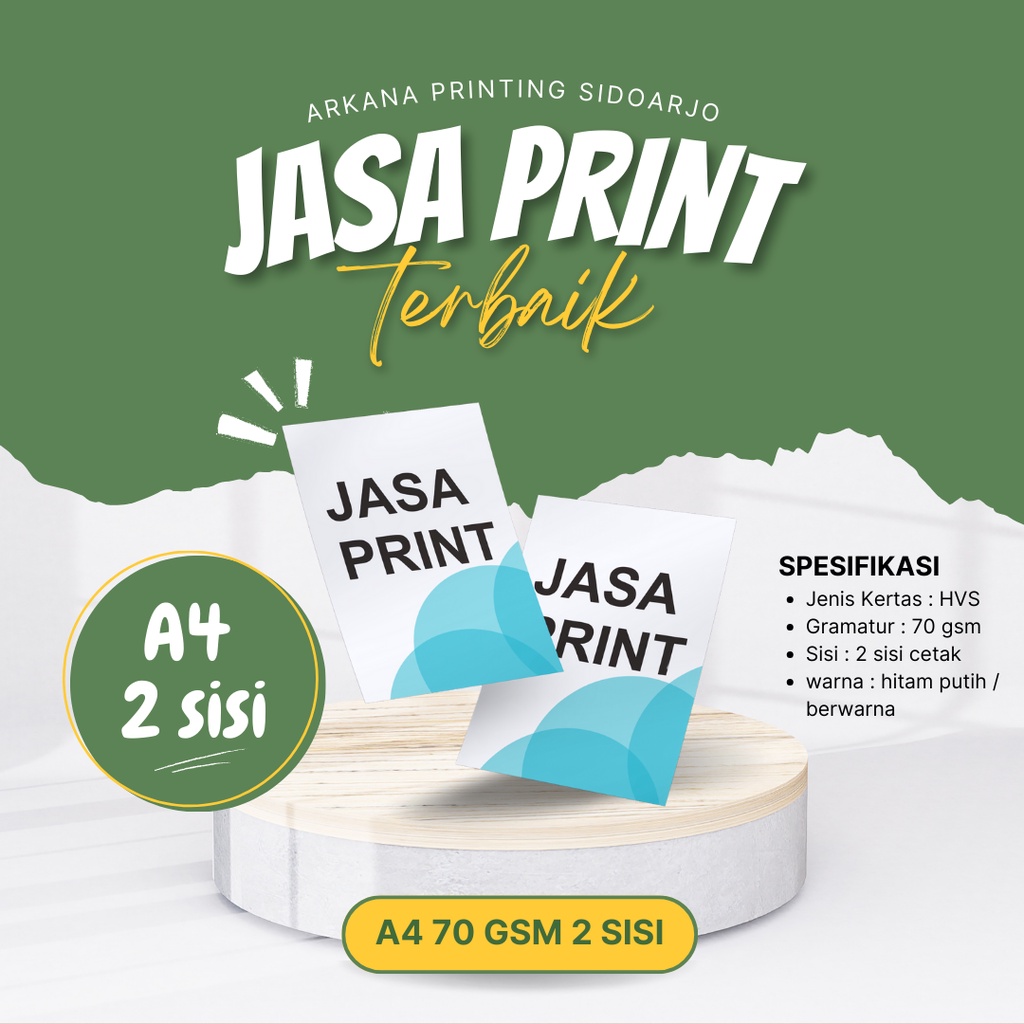 

Jasa Print Berwarna HVS A4 70 gsm 2 sisi