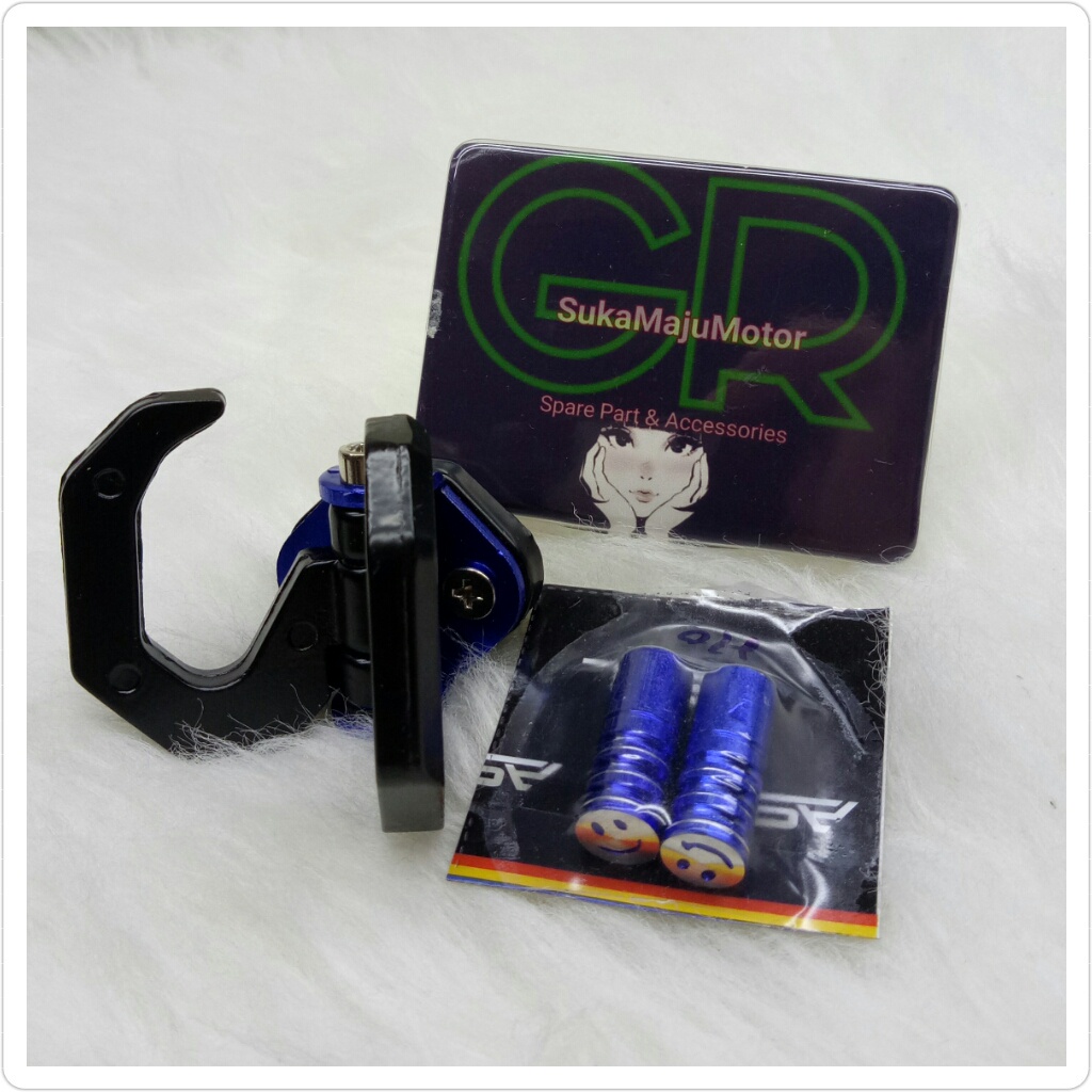 #CLN# paket variasi acc motor gantungan cabang 2+tutup pentil motor model smile universal Nmax,Aerox