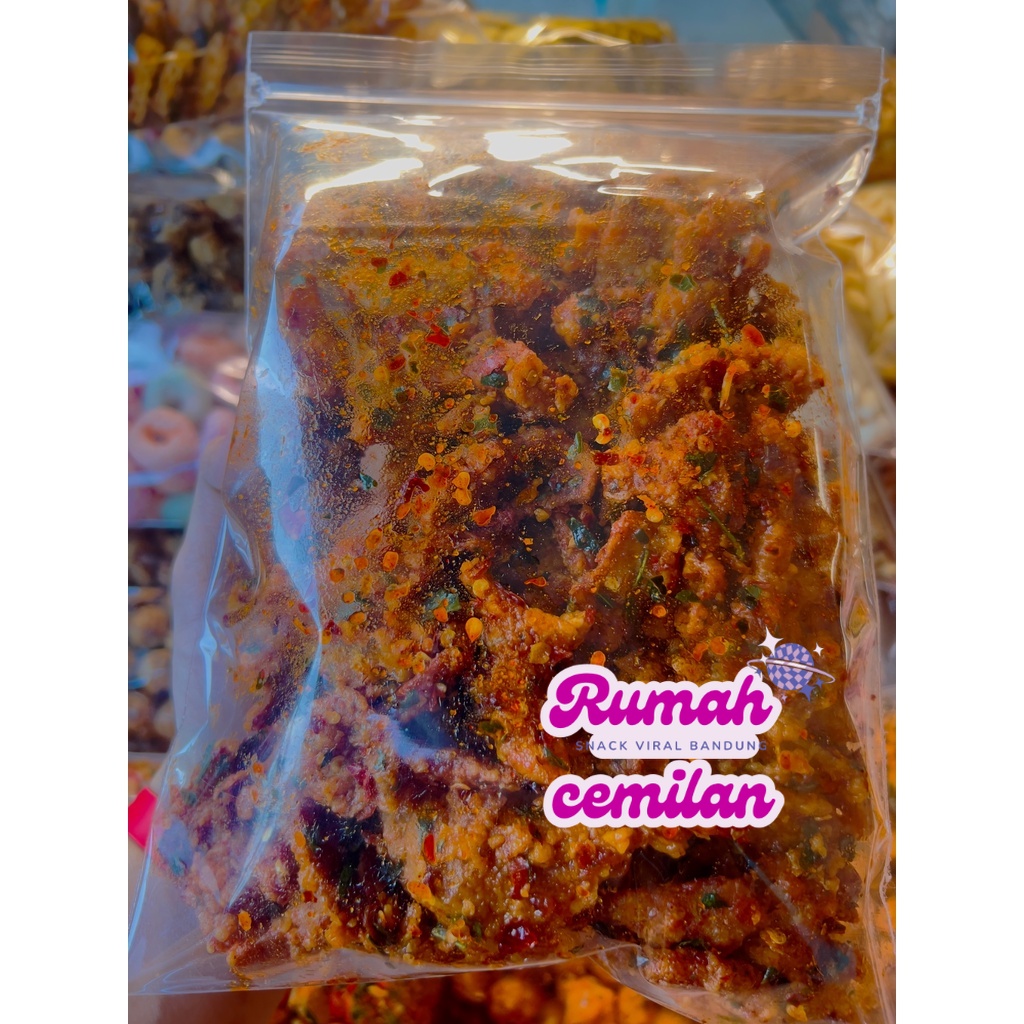 

1/2 kg - KULIT AYAM CRISPY PEDAS DAUN JERUK - KERIPIK KULIT AYAM _ RUMAH CEMILAN