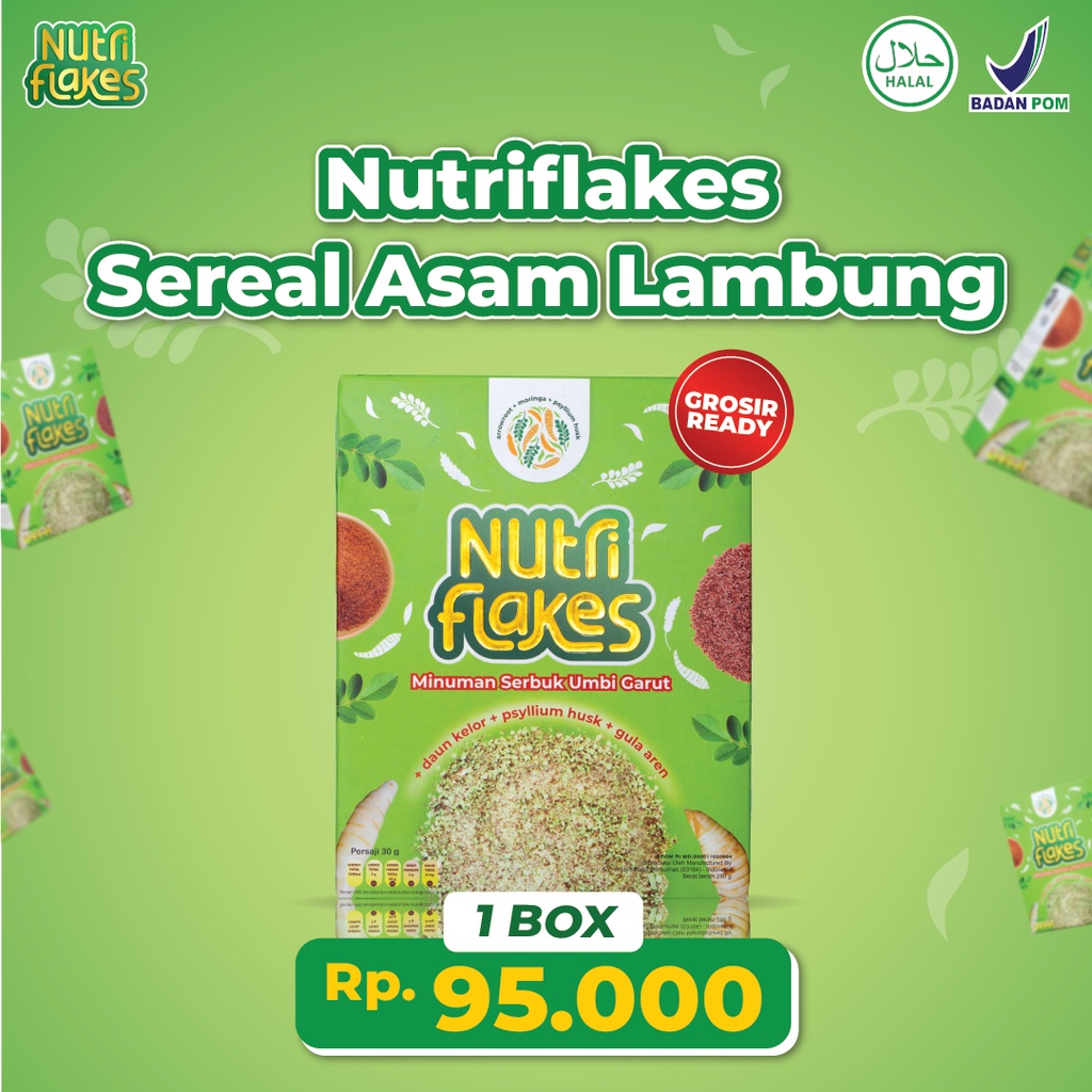 

100% ORIGINAL Nutriflakes Sereal Umbi Garut Solusi Asam lambung Original 1 Box