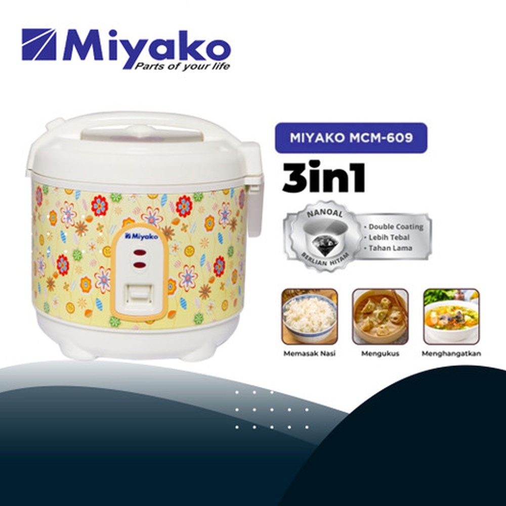 MIYAKO - MCM-609 magic com miyako 0.6 L | mejikom mini | mejikom 600 mili | penanak nasi miyako keci