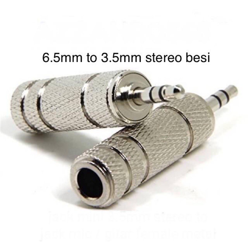 CONVERTER AUDIO 6.5MM AUX TO 3.5MM BESI - JACK BESAR KE KECIL