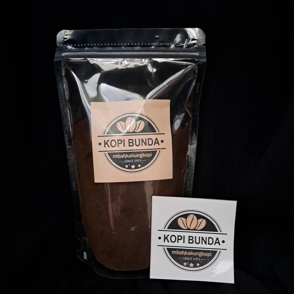 

Kopi Bubuk Khas Lampung Kualitas Premium Mix Arabika dan Robusta Kemasan Standing Pouch Bening Tebal Berat 300 gr