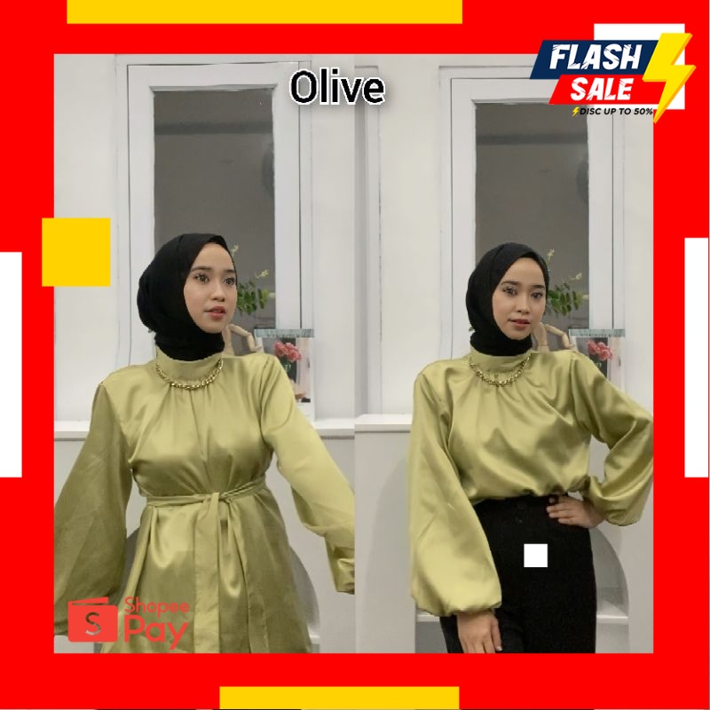 PROMO 11.11 BIG SALE | FATEEN BLOUSE (9 WARNA)/ ATASAN WANITA/ KEMEJA SATIN/ BLUS SATIN/ KEMEJA SILK