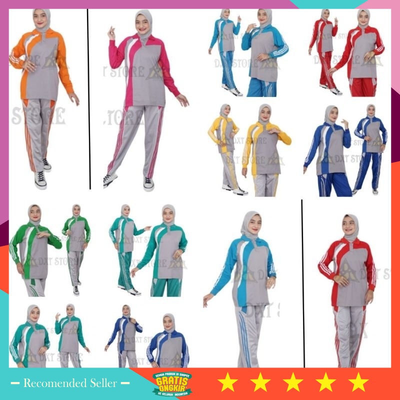 ⭐⭐⭐⭐⭐ Set Wanita Hijab Kekinian SPort Olahraga Murah Modern / Setelan Baju Olahraga Wanita Pria / Ka