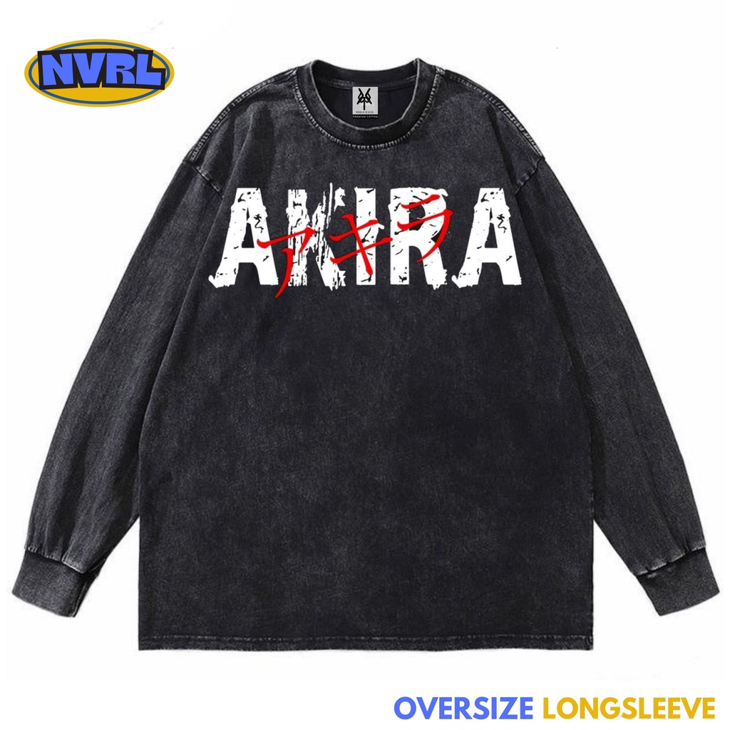 Kaos oversize longsleeve akira logo washed washing vintage tee