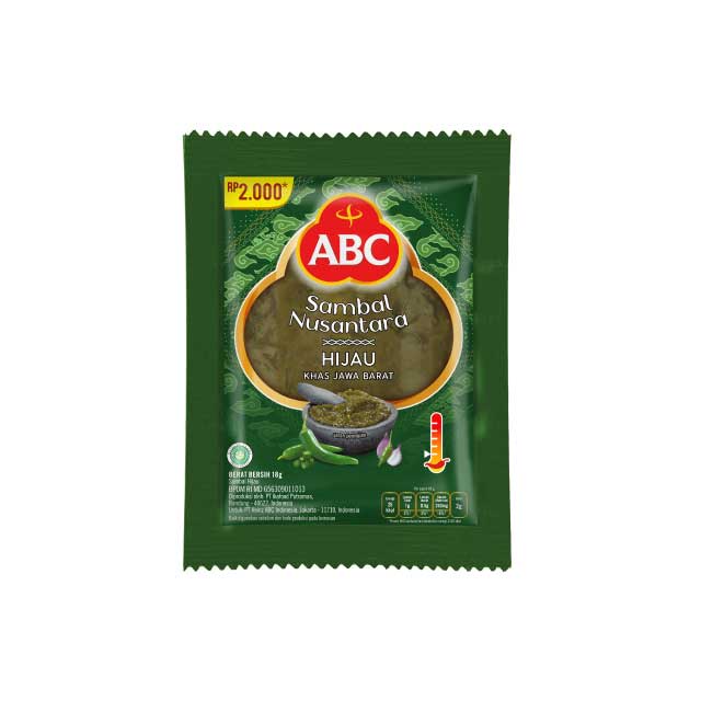 

ABC SAMBAL HIJAU SACHET 10x18GR