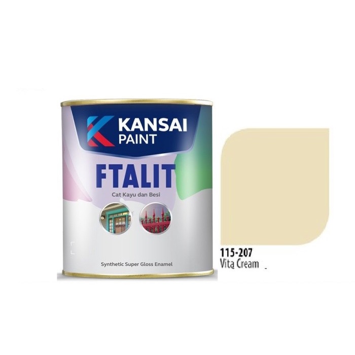 Cat Ftalit 207 Vita Cream Kansai 1 Ltr / Cat Kayu & Besi / Cat Cream