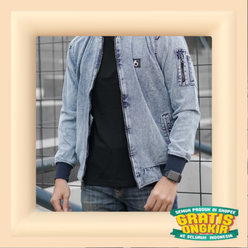 JAKET JEANS BOMBER JAKET BOMBER JEANS BOMBER JAKET BOMBER DENIM BLUE DENIM JAKET BOMBER JIN BIRU JAK