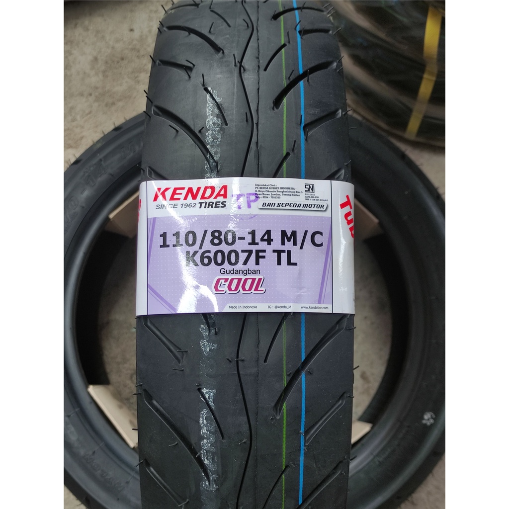 KENDA K6007 110 80 14 Ban luar Tubeless FREE PENTIL ORIGINAL Motor Matic Vario AEROX