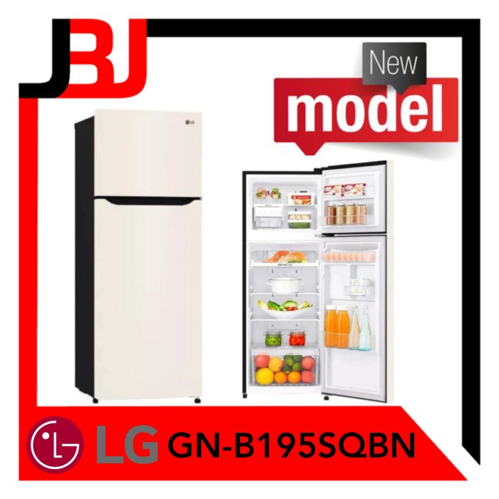 Kulkas 2 pintu LG GNB195SQBN smart inverter GNB195 kulkas putih LG