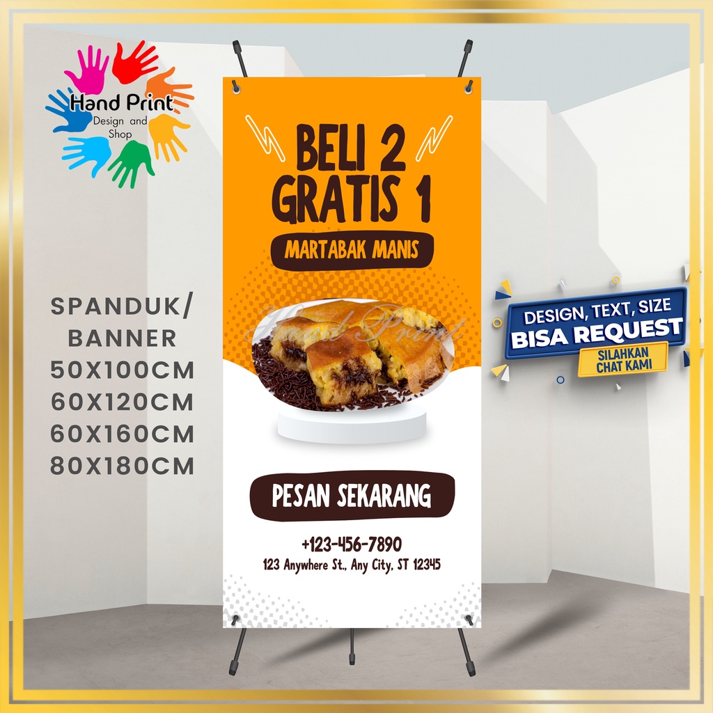 SPANDUK / BANNER / MMT Martabak Manis Martabak Telor Keju Coklat Buat Promosi Jualan B