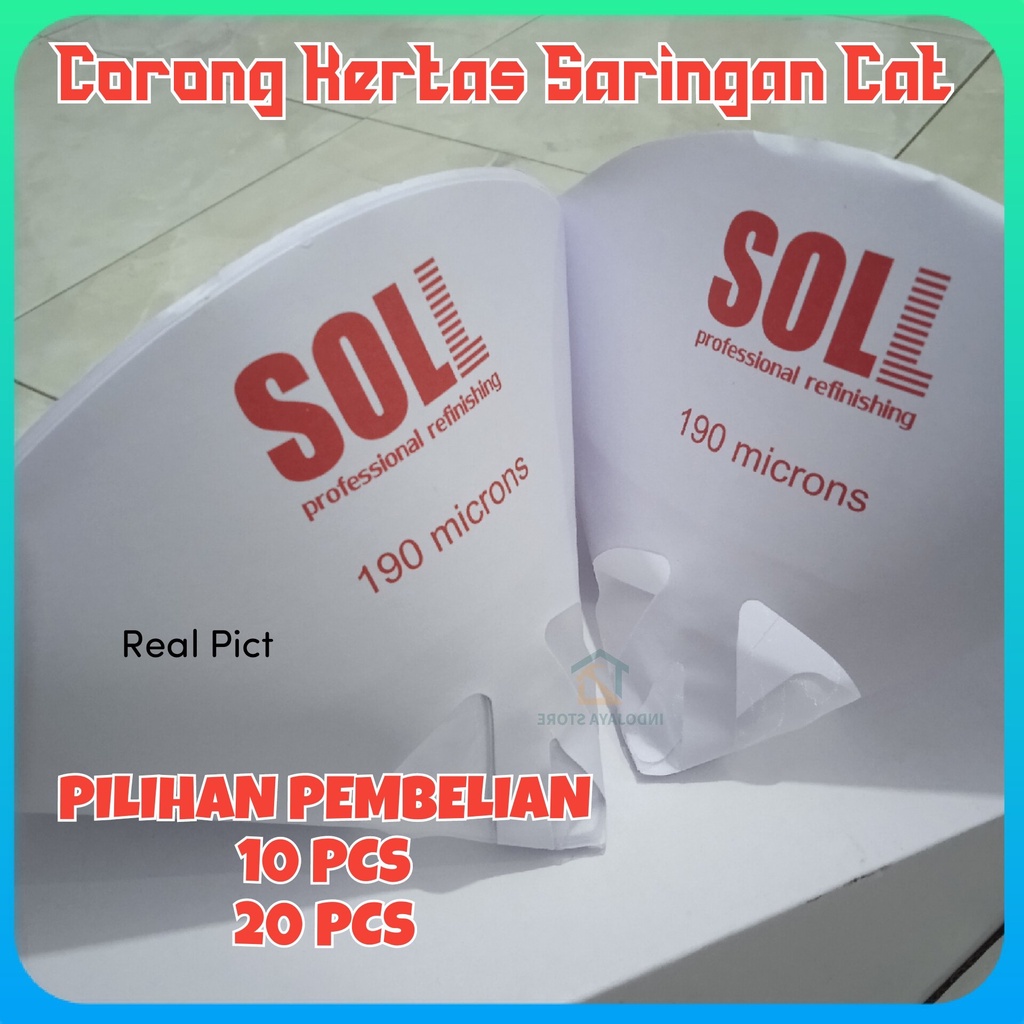

190 Mikron Kertas Saringan Cat Filter Kerucut Jala Cat Penyaring untuk Spray Gun, Seni & Kerajinan, Hobi Lukisan Besar dan Tebal