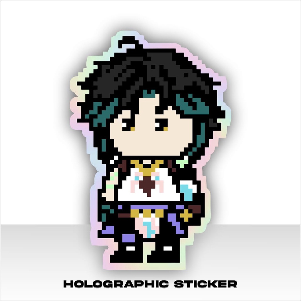 Kuruu Sticker Pixel Hologram Anime Game Genshin Impact - Xiao