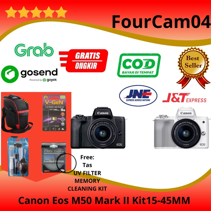CANON EOS M50 MARK II KIT 15-45MM IS STM / KAMERA CANON M50 MARK II - Body Only