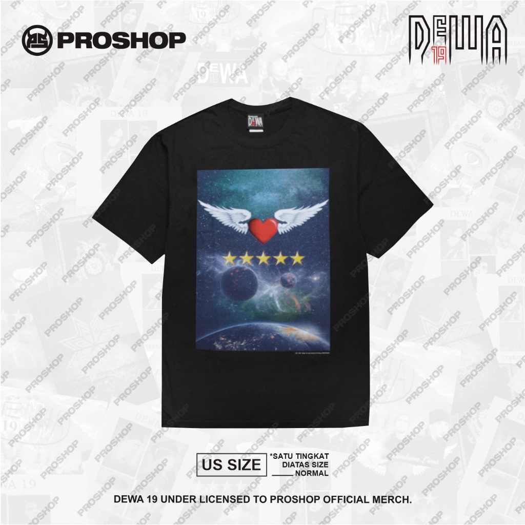 Proshop | Bintang 5 Dewa 19 Tshirt | Kaos Pria Kaos Distro | Hitam