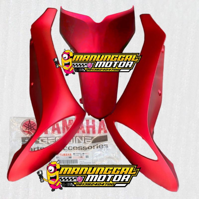 Custom Order Part Body Fino Grande 125 Merah Doff Sayap Kanan Kiri dan Cover Kontak (3pcs) Original 