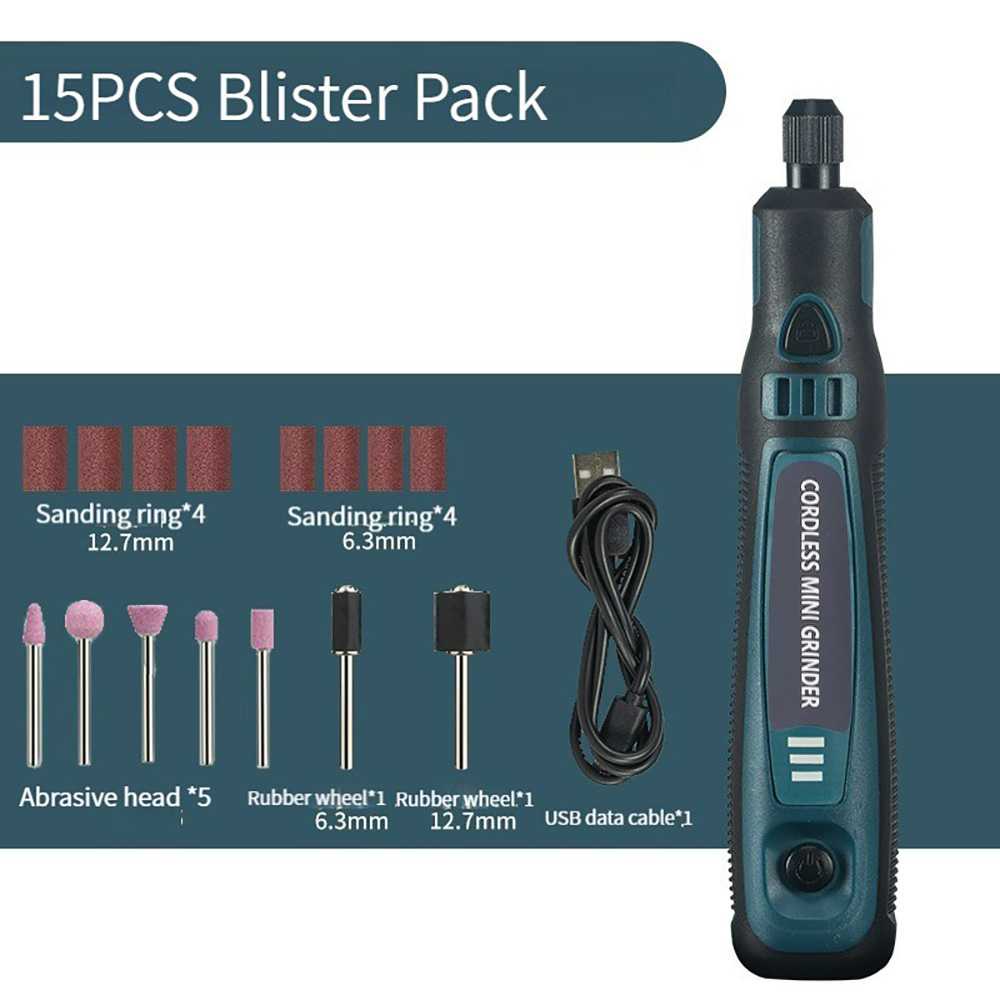 Bor Baterai Mini Grinder Polishing USB 3 Speed 15000rpm