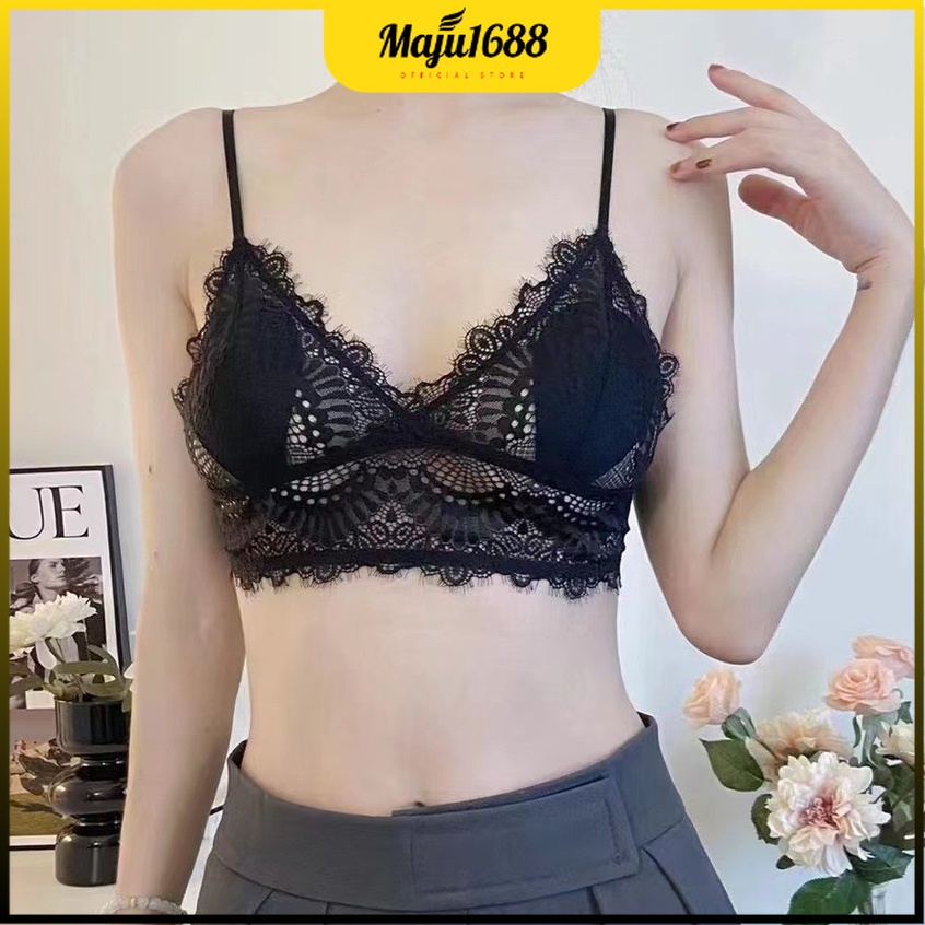 Bra Seksi Wanita BH Pakaian Dalam Renda Bikini Cantik Tanpa Kawat Transparan Impor Korean Jepang