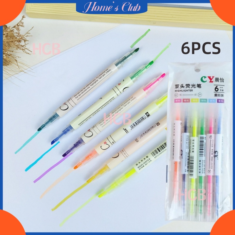 

HCB 1 Set 6Pcs Stabilo Warna Warni / Pena Stabilo Alat Tulis / Highlighter Pastel 6 Colors Warna / Stabilo Highlighter Warna Lucu