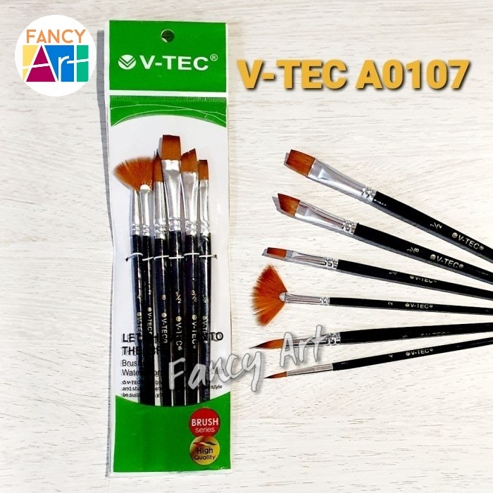 

[[ JS - BEST SELLER ]] V-TEC Brush A0107 set 6 / Kuas Lukis