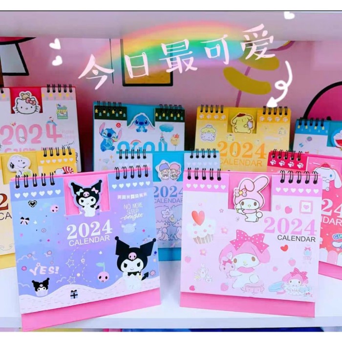 

A. Kalender Meja 2024 Sanrio Hello Kitty My Melody Kuromi LTS