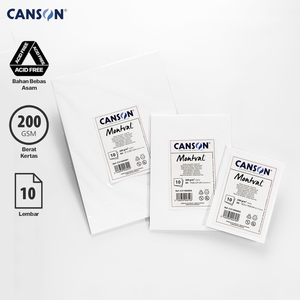 

[BMS Palembang] Canson Montval 200 gsm Size A4 A5 A6