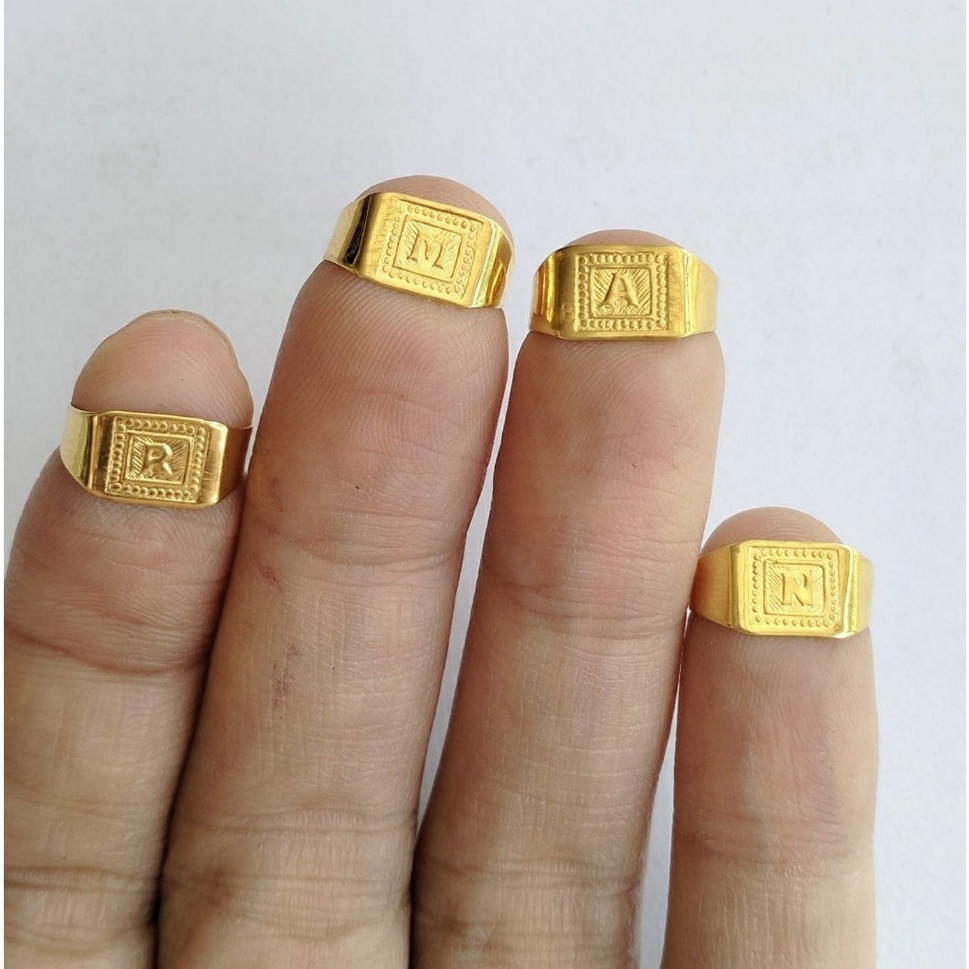 Kado Hadiah Cincin Bayi Anak Inisial Huruf Emas Asli Ready /Cincin Murah/Cincin Bayi Ready