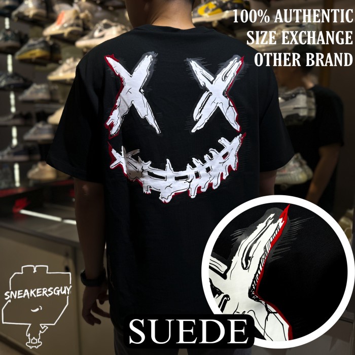 RIC Ricky is Clown Fire Red Suede Outline Black Tee 100% Original