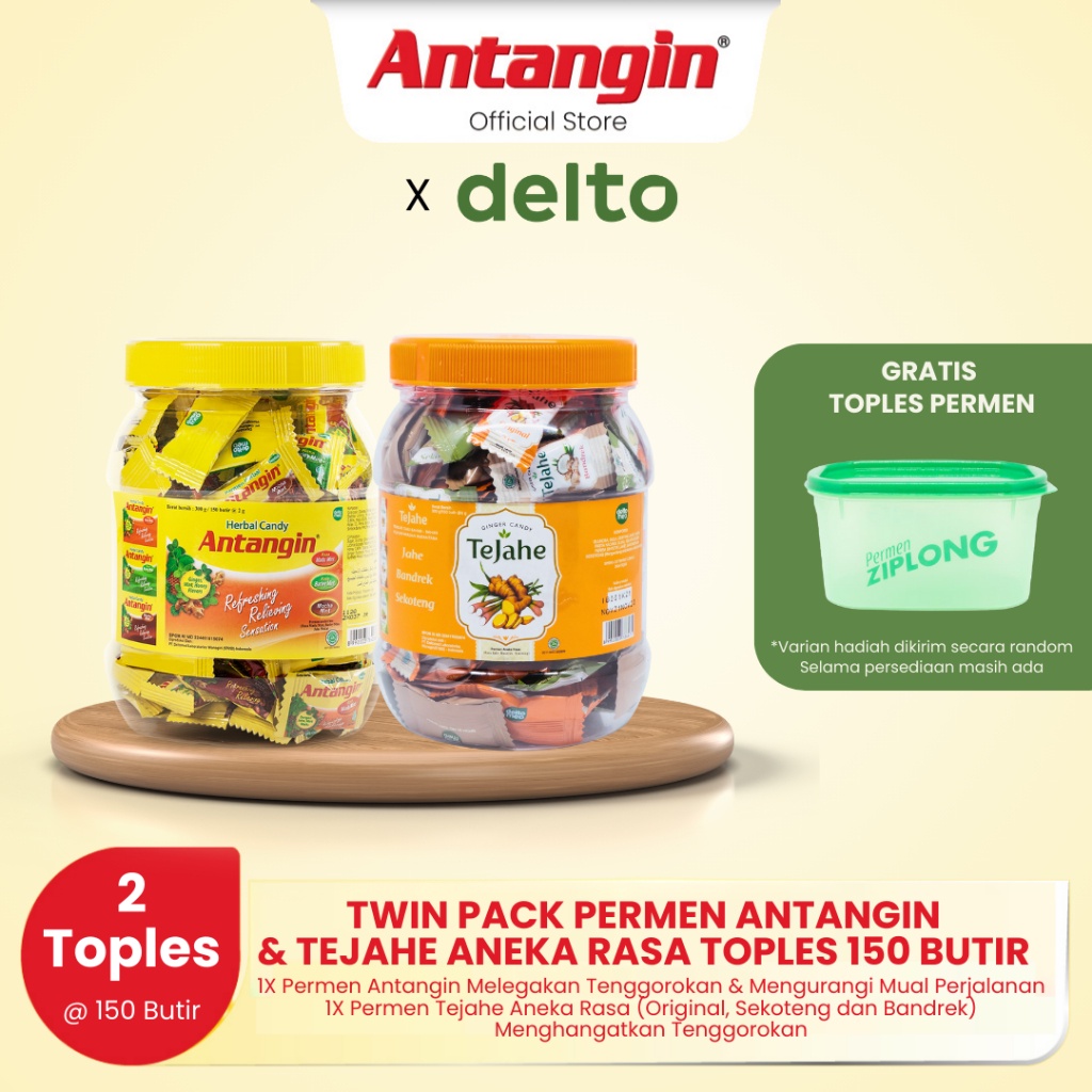 

Twin Pack Permen Toples @ isi 150 Butir (Antangin & Tejahe Aneka Rasa)