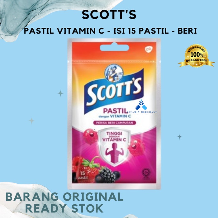 

Scott's Sachet Pastil Vitamin C - Isi 15 Pastil - BERI CAMPURAN